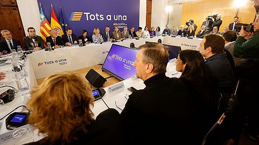 Pedro Snchez durante su visita al Centro de Emergencias de Valencia