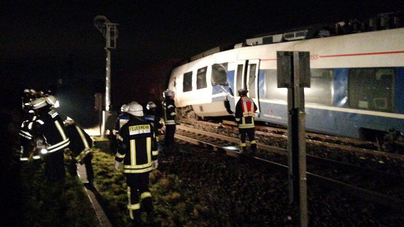 Decenas de heridos en una colisión entre dos trenes en Alemania