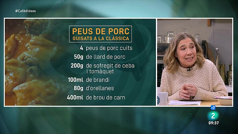 Peus de porc guisats a la clàssica, la recepta d'Ada Parellada