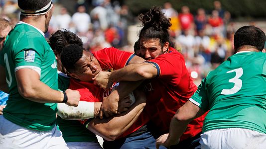 Thierry Futeu, en un Espaa - Portugal de rugby