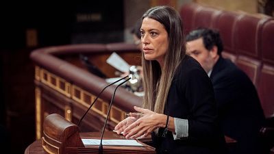 La portavoz de Junts en el Congreso, Miriam Nogueras, responde a Podemos: "Deberían leerse la ley [...] Estoy convencida de que acabarán votando que sí" - Escuchar ahora