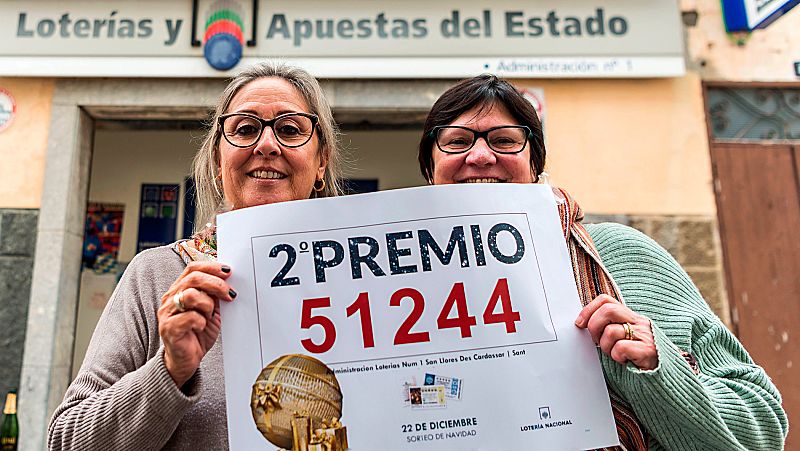 El segundo premio de la Lotería de Navidad, el 51.244, que se reparte en más de 30 provincias