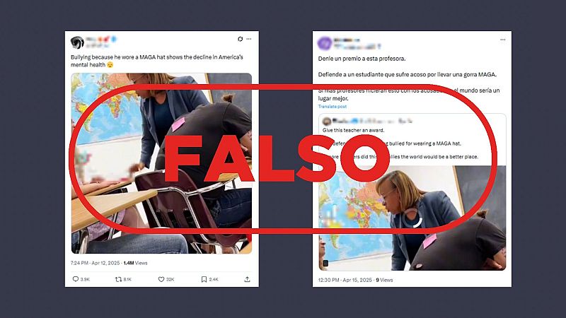 Esta bronca de una profesora por el acoso a un alumno con gorra de Trump es falsa