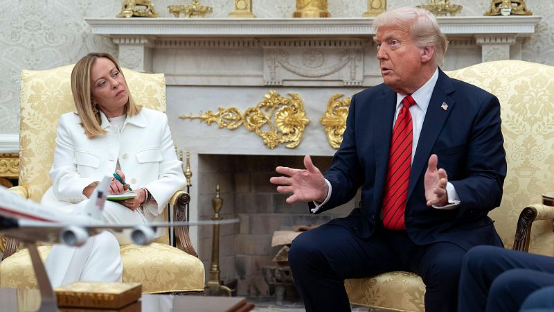 Trump traslada a Meloni en la Casa Blanca su optimismo para firmar un acuerdo sobre aranceles con la Unión Europea