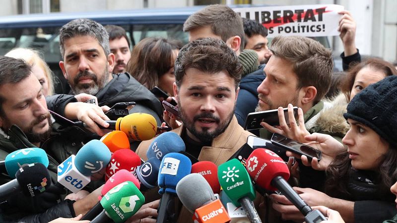 Rufián señala que Junqueras es el "plan B" si Puigdemont no puede volver para garantizar un Govern independentista