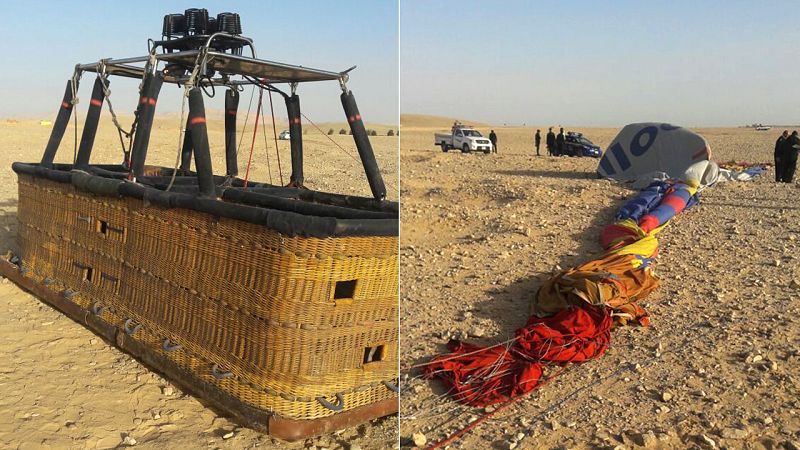 Al menos una turista muerta y 15 heridos en un accidente de globo en Egipto