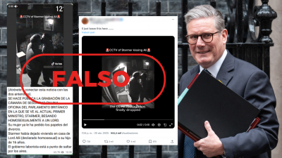 Keir Starmer no besa a un hombre en este vdeo, son imgenes generadas con IA