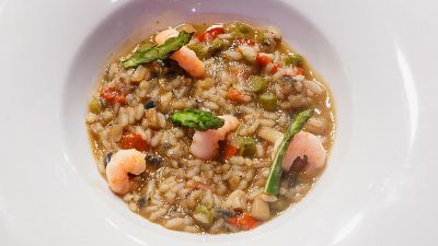 Receta de arroz con verduras, alga combu y gambas de Ana María en MasterChef 13