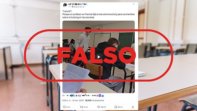 Este vídeo de un profesor golpeando a sus alumnos en Francia no es real, son actores simulando una pelea