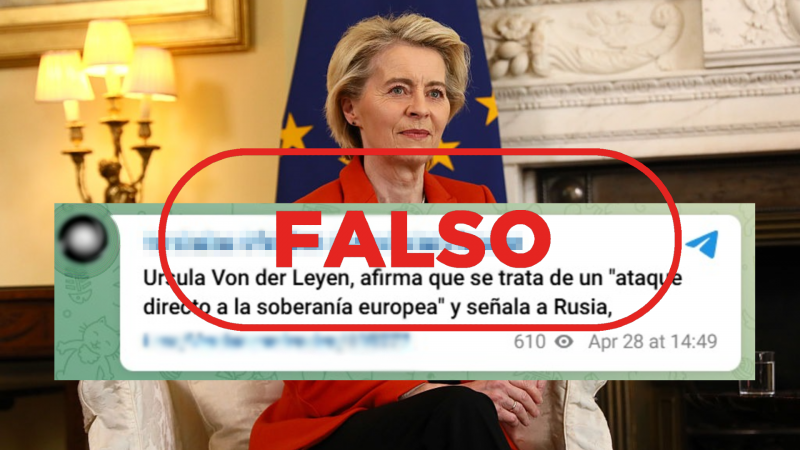Ursula Von der Leyen no ha dicho que el origen del apagón sea un ataque ruso