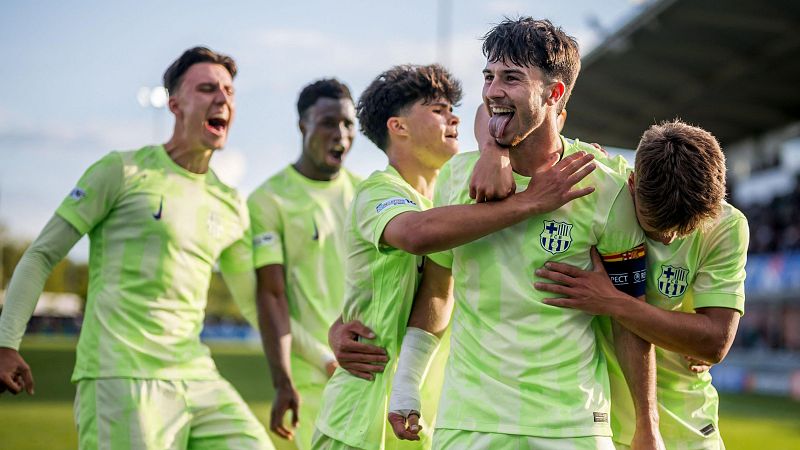 El FC Barcelona conquista su tercera UEFA Youth League tras golear al Trabzonspor turco