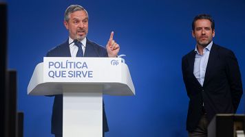 El vicesecretario de Economía del PP, Juan Bravo, y el portavoz del Partido Popular, Borja Sémper