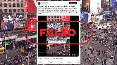 Comproms no ha gastado "miles de euros pblicos" en poner un mensaje contra Mazn en Times Square