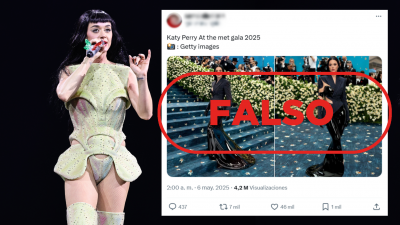 No es Katy Perry en la Met Gala 2025, estas imgenes son falsas