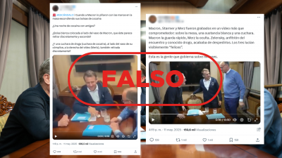 Emmanuel Macron no est "escondiendo sus bolsas de cocana" en este vdeo, es falso