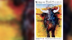 Un cartel del mallorqun Miquel Barcel anunciar la Feria del Toro de San Fermn 2025