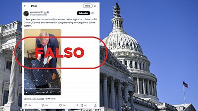Este vdeo no muestra un pasadizo del Capitolio empleado para el trfico de menores, es falso