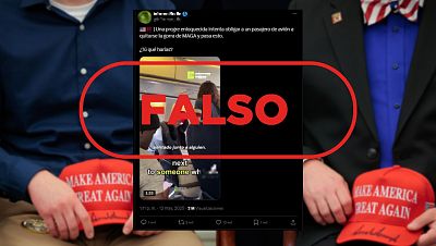 Este vdeo de una mujer increpando a un hombre por llevar una gorra de Trump no es real, son actores