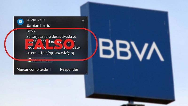 BBVA no te manda este mensaje SMS para actualizar la seguridad de tu cuenta, es un fraude