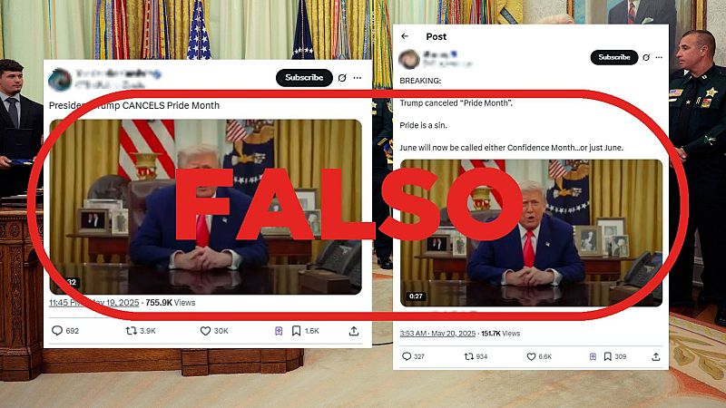 Donald Trump no ha cancelado el mes del Orgullo, es un vídeo alterado con IA