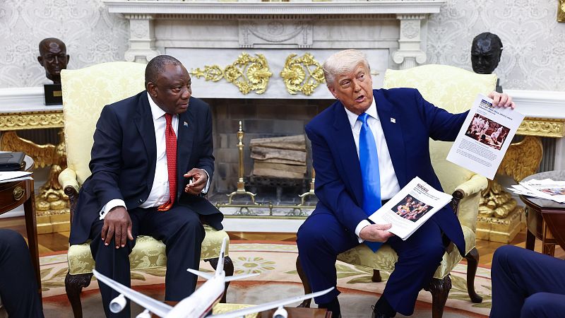 Trump y Ramaphosa chocan en la Casa Blanca por las acusaciones de "genocidio blanco" en Sudáfrica