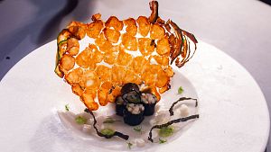 Receta de makis de sepia e hinojo con teja de calabac�n de Gabriela en MasterChef 13