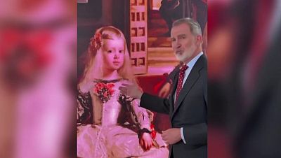 El rey, comentarista del Prado por un da: "Las Meninas es ms que un cuadro, Velzquez nos mete en la escena"