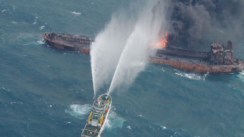 La contaminación del petrolero Sanchi se expande por el Mar de China