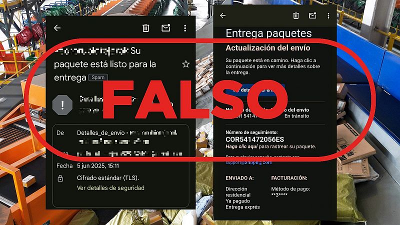 Este correo electrónico que ofrece un enlace para realizar el seguimiento de un pedido es un fraude