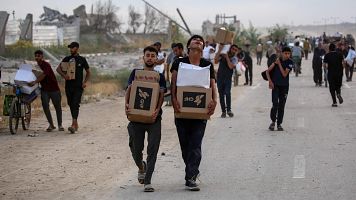 La Fundacin Humanitaria de Gaza prueba un sistema piloto de distribucin de ayuda en la Franja para evitar incidentes
