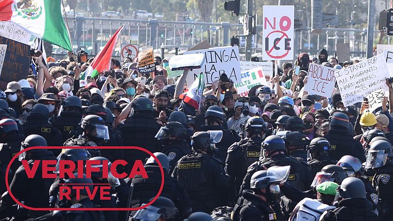 No son vídeos de las manifestaciones contra las redadas antiinmigración en Los Ángeles