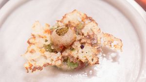 Receta de tartar de at�n con crujiente de gamba de Emilio en MasterChef 13