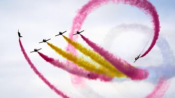 La Patrulla guila, durante el Festival ereo de Gijn en 2024