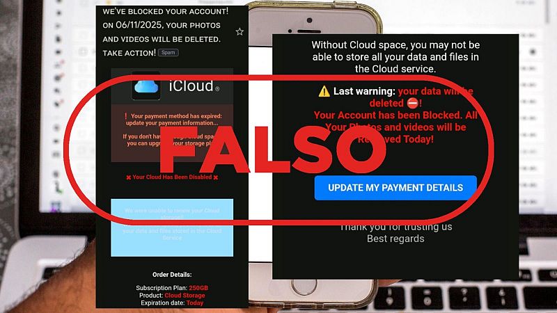 iCloud no te manda este email para que actualices tu método de pago, es un fraude