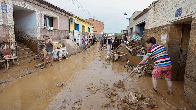 Las tormentas causan destrozos en carreteras y cortes de luz y agua en varios municipios de Zaragoza y Teruel