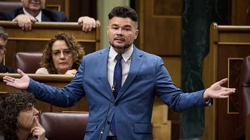 El portaveu d'ERC en el Congrs, Gabriel Rufin, interv durant una sessi de control al Govern, en el Congrs.  (Jess Helln / Europa Press)