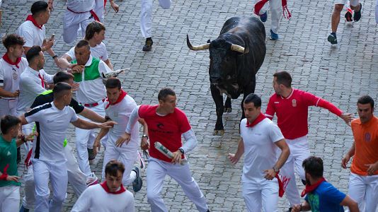 Corredores en un encierro de San Fermn
