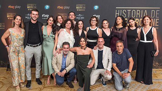 El equipo de 'Historia de nuestro cine', ayer en el Teatro Real
