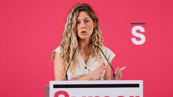 La coordinadora de Movimiento Sumar, Lara Hernndez, en rueda de prensa