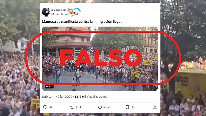 No es una manifestacin actual contra la inmigracin ilegal en Manresa, es un vdeo de 2023