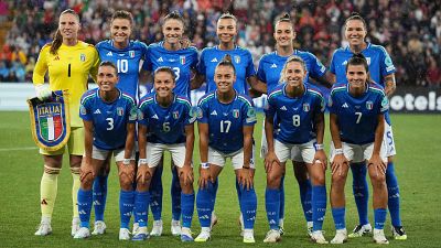 Seleccin de Italia antes de medirse a Portugal en la Eurocopa 2025.