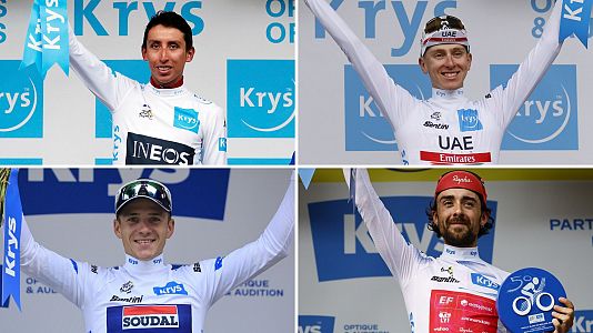 Ciclistas con el maillot blanco del Tour de Francia
