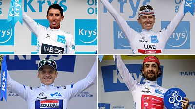 Ciclistas con el maillot blanco del Tour de Francia
