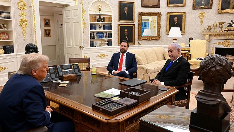 Netanyahu defiende la "presión militar" sobre Gaza en su segunda reunión con Trump, centrada en liberar a los rehenes