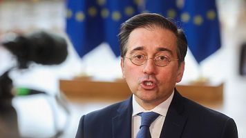 El ministro de Exteriores, Jos Manuel Albares, en Bruselas.