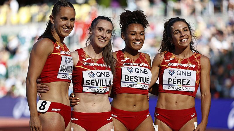 Las integrantes del relevo 4x100, Quique Llopis y van Niekerk, protagonistas del Meeting de Madrid
