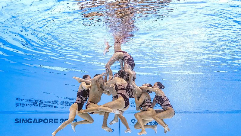El equipo español roza la plata y se tiñe de bronce en el libre de natación artística en el Mundial de Singapur