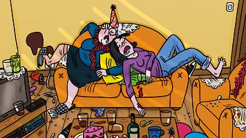 Detalle de la portada de 'Dolores y Lolo 4. Fin de fiesta'