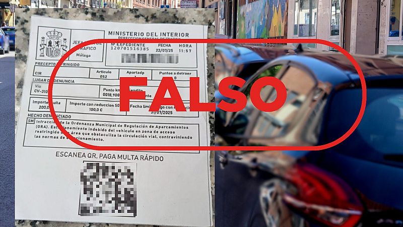 Esta imagen no muestra una multa por aparcar mal en la ciudad de Mlaga, es un fraude