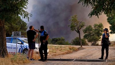 Imagen del incendio tomada desde el helicptero de la Brigada de Puerto El Pico
